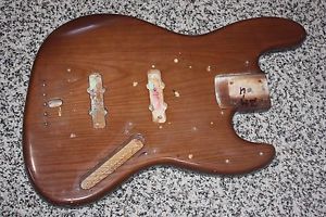 1973 1974 Fender Jazz bass body natural original mocha walnut brown