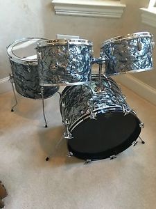 Vintage 70s Slingerland Black Diamond Pearl Drum Set