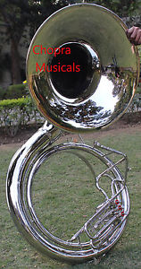 Sousaphone-25" Bell 3Valve  Lagest Size 100% BRASS Chrome Bag n M/P Free 091215