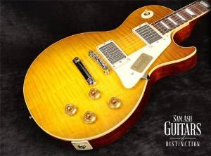 Gibson Custom True Historic 1959 Les Paul Reissue Electric Guitar Vintage Lemon Burst (SN:95304)