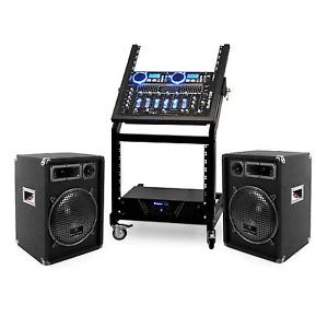 EQUIPO DJ PA PROFESIONAL REPRODUCTOR CD AMPLI ALTAVOCES MEZCLADOR 250 PERSONAS