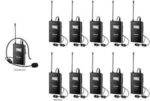 10 Person Wireless Tour Guide System For Tour Guides,Presentations,Etc.