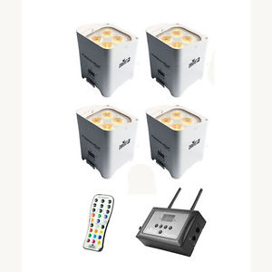 Chauvet Freedom Par Hex-4 LED Light White 4-Pack w/FlareCON Air Bundle New