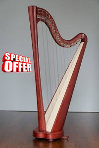 42 string lever harp with bag & key