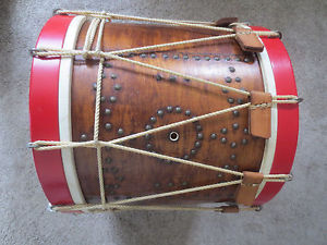 William Brown vintage 1818 snare field drum, refurbished in mint condition