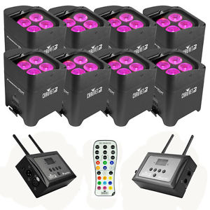 Chauvet Freedom Par Hex-4 LED Light Black 8-Pack w/FlareCON Air Bundle New