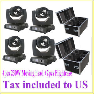 4pcs OSRAM 230W 7R sharp beam zoom moving head light Touch Screen+flightcase