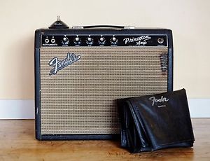 1965 Fender Princeton Blackface Non-Reverb Vintage Tube Amp 1x10 w/ Cover & Ftsw