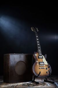 AWESOME ROAD WORN GIBSON LES PAUL LPJ WITH CASE CANDY IN VINTAGE SUNBURST FINISH