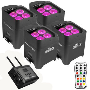 Chauvet Freedom Par Hex-4 LED Light Black 4-Pack w/FlareCON Air Bundle New
