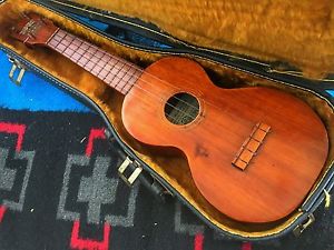 Antique 1930's Jonah Kumalae Koa Wood Soprano Ukulele Made In Hawaii