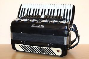 Scandalli Vintage LMMH Accordion 120 bass Polifonico Brevetto Fisarmonica Black