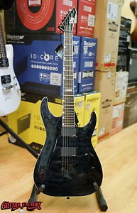 ESP LTD MH-401NT QM STBLK See Thru Black Electric Guitar NEW emg