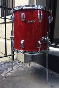 Vintage 60s Rogers Holiday 14x14 Red Glass Glitter Floor Tom Drum