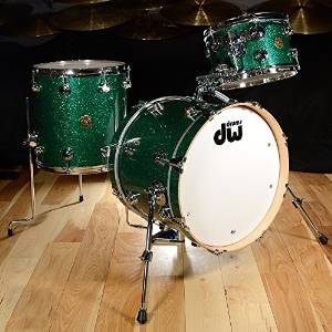 DW Jazz Series Maple/Gum 12/14/18 3pc Bop Kit Green Glass Glitter
