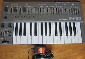 Roland SH-101 Keyboard Synthesizer and power supply