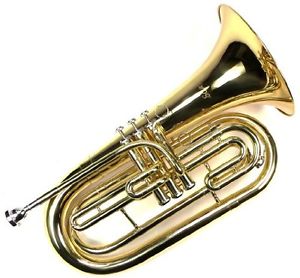 Moz Advanced Monel Pistons Marching Baritone Key of Bb w/ Case & Mouthpiece-Gold