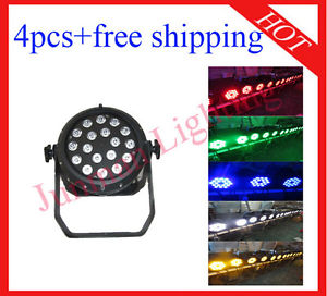 4pcs 18*18W RGBWAP 6 in 1 Waterproof LED Par Light  DJ Stage Par64 Free Shipping