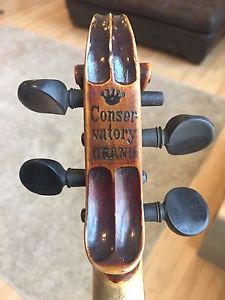 4/4 Conservatory GRAND Violin - Vintage - Flame Maple - Ready for Setup - Rare