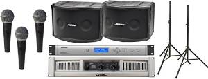Bose Panaray 802 Series IV Portable Sound System Package with QSC GX3 Power Amplifier and Ultimate Support Speaker Stands