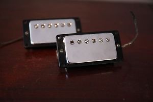 Vintage 1965 Gibson Patent Sticker Humbucker Set M-69 Rings Clean Original