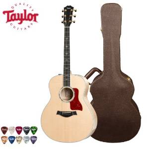 GoDpsMusic JB-618E-KIT-2 Acoustic with Deluxe Brown Taylor Hardshell Case, 10-Piece Pick Pack