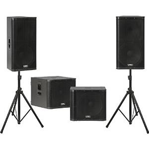 QSC KW152 / KW181 Powered Speaker Dual Sub Package