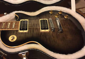 2011 Gibson Les Paul Classic Plus Trans Ebony Finish Black~ Near Mint!