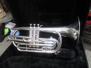 Nice King 1130 Silver Flugabone Outfit!   Marching Trombone!  Ready to Play.