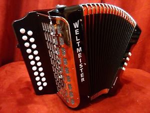 NEW Weltmeister 406 Black Diatonic 21 Button Accordion Model MM Made in Germany