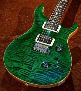 Paul Reed Smith Custom24 10top Pattern Thin 2014 Emerald W Natural Back Guitar