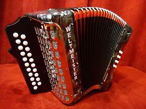 NEW Weltmeister 406 Silver Diatonic 21 Button Accordion Model MM Made in Germany