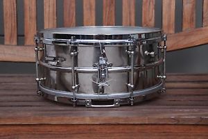 Vintage 1930's Slingerland Nickel Over Brass NOB Snare Drum 6.5