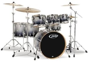 Pacific Drums PDCM2217SB 7-Piece Drumset with Chrome Hardware - Silver to Black