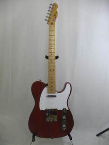 Logan custom red Mahogany Tele w/ amber tinted satin maple neck