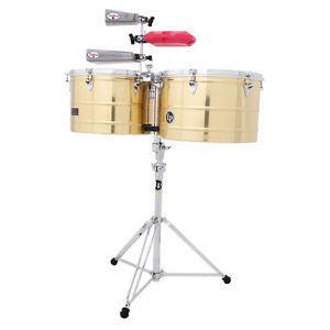 LP Prestige Thunder Timbs 15" + 16" Brass Timbales - New!