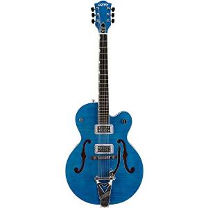 Gretsch Guitars G6120SH Brian Setzer Hot Rod Flame Maple Body Semi-Hollow Electric Guitar Harbor Blue 2-Tone