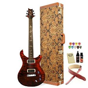 GoDpsMusic JB-PGM2QAHFBSS-FR-NB-B4-KIT-1 Paul Reed Smith USA Electric Guitar with Accessories and PRS Hard Case, Fire Red