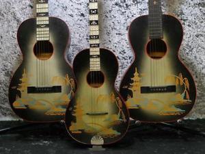 1930's Regal Pagoda Guitars Set "Parlor guitar, lap style guitar, tenor guitar"