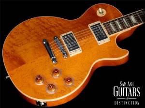 Gibson USA LPSABTACH1LP Standard 2013 Tier A Birdseye Translucent Amber