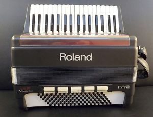 Roland FR-2 Digital V accordion, MIDI, Piano keyboard, 96 Bass, 4 Treble reeds.