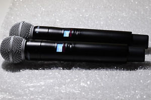 A Pair of Shure ULXD2 SM58 Dynamic Professional Wireless Microphones. Work great