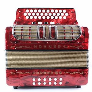 HOHNER Corona III R Classic button accordion with Case and Straps GCF (16154)