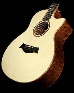 Taylor Custom BTO Quilted Sapele 12 String GA Acoustic/Electric Guitar Natural