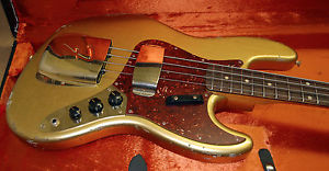 2016 Fender Custom Shop 64 Jazz Bass Relic Aztec Gold Finish Super RARE OHSC