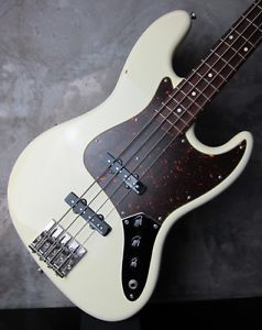 Navigator JB-380 LTD Vintage White Used Electric Bass Guitar W/ Hard Case Japan