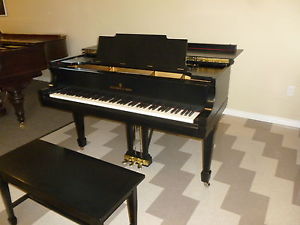 Steinway "M"  1929 partially restored black grand piano