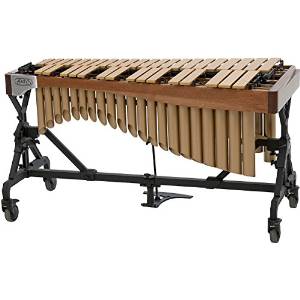 Adams Alpha Series 3.0 Octave Vibraphone, Gold Bars Motor Traveler Frame Walnut Rails Satin Gold Resonators