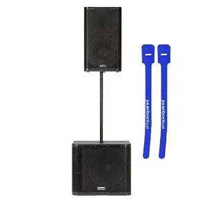 QSC KW152 Active Loudspeaker w/ QSC KW181 Subwoofer, M20 Speaker Pole & Cable Ties