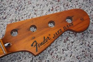 1975 1976 Fender Jazz bass neck maple 3-bolt bound block inlays